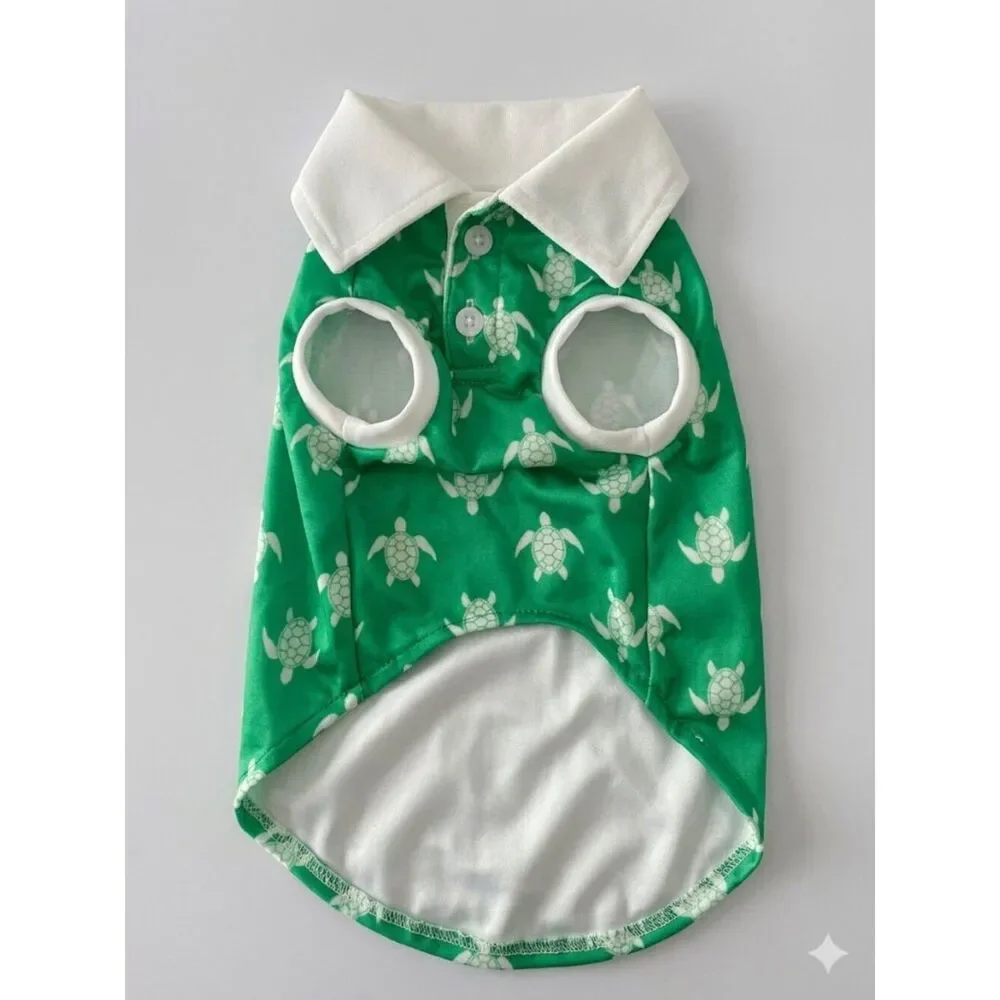 Turtles Sleeveless Pet Polo Shirt - sz L (15-17